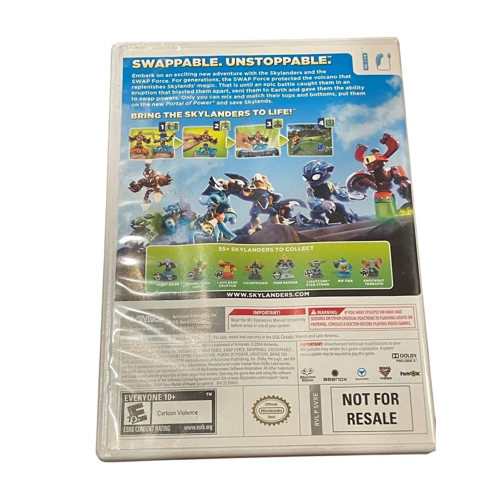 Skylanders Swap Force Nintendo Wii Game Disc Activision Not For Resale E10+